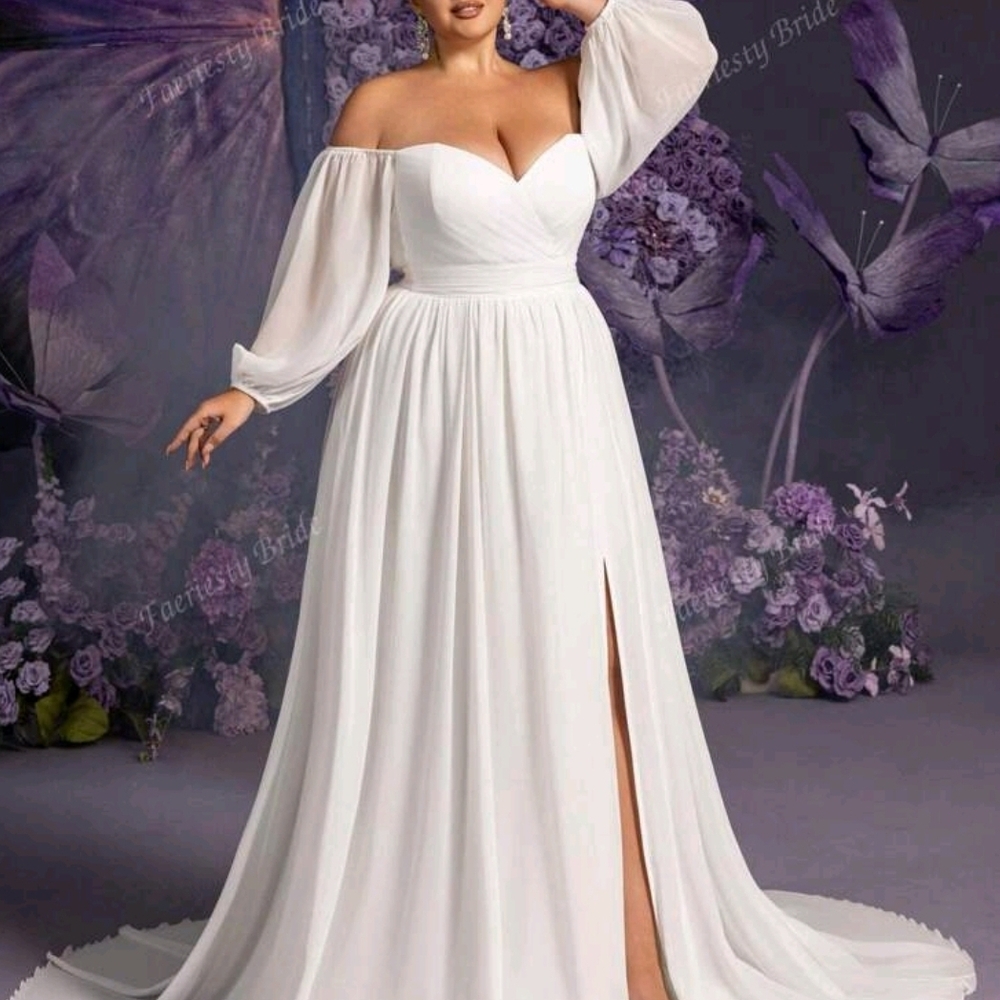 Elegant White Off-Shoulder Gown